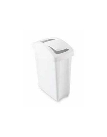 Rubbermaid Housewares, Vanity Swing Top Wastebasket 12L - White, Case of 4 - [Cleaning Supplies Canada Discounts] - 4513-00-WHT 