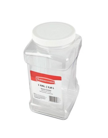 Rubbermaid Housewares, Square Jar 3.8L - White, Case of 6 - [Cleaning Supplies Canada Discounts] - 7K32-00-WHT - [DefendUse.com]