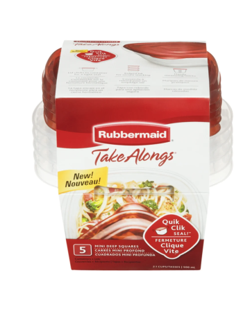 Rubbermaid Housewares,  1.8 cup Divided Take-a-long 3/pk - Chili Red, Case of 6 - [Cleaning Supplies Canada Discounts] - 1862930