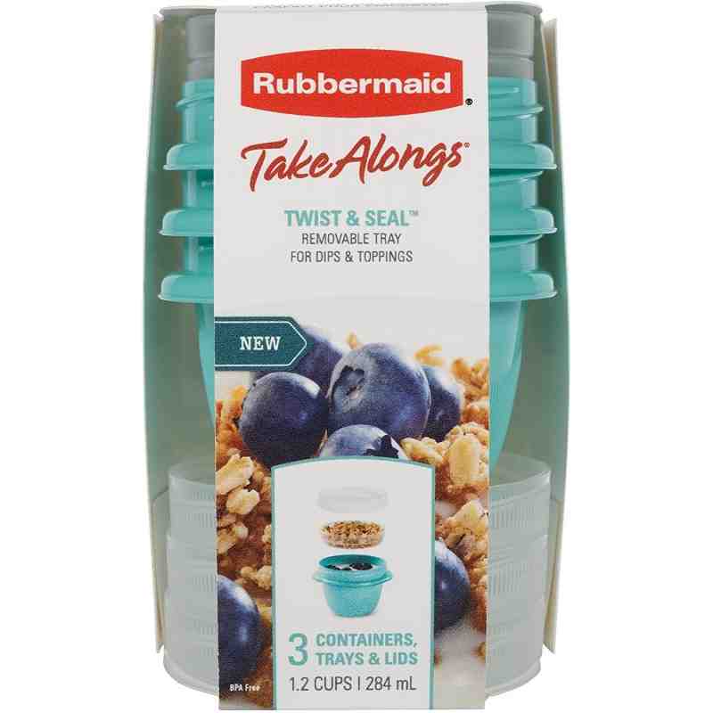 Rubbermaid Housewares, 3PK TNS 1.2 C 4CS SNACK TO GO - ASTDA, Case of 4 - [Cleaning Supplies Canada Discounts] - 1967198 - [Defe