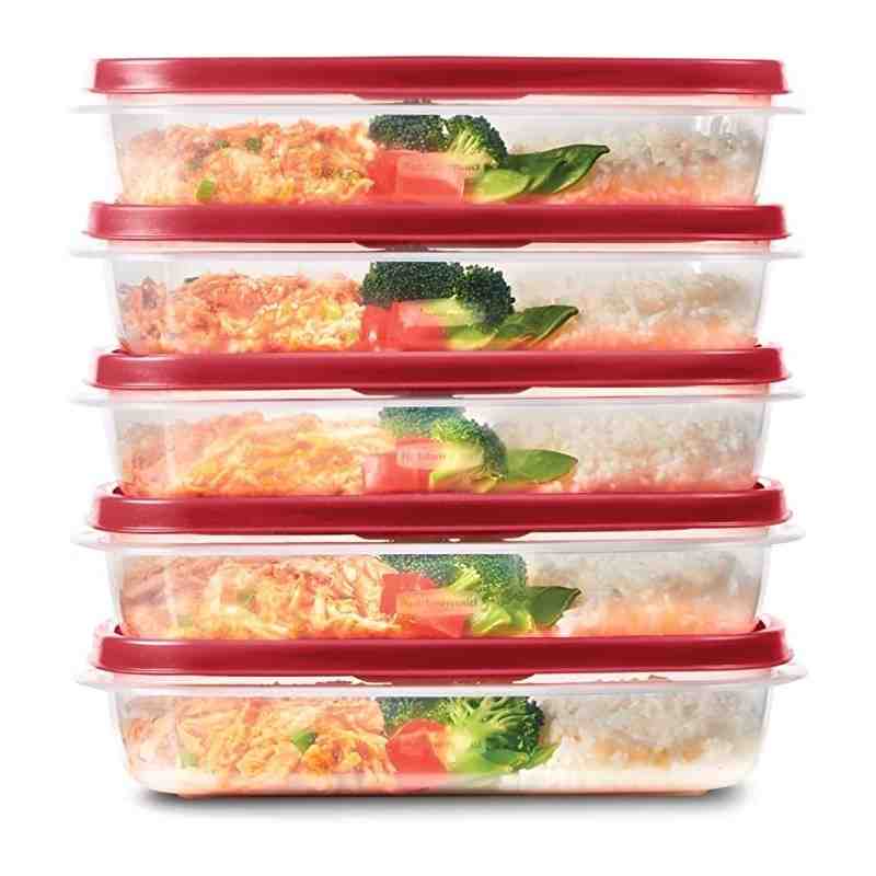 Rubbermaid Housewares, Easy Find Lids Retangular 5.5G - Clear/Red, Case of 4 - [Cleaning Supplies Canada Discounts] - 1934105 - 