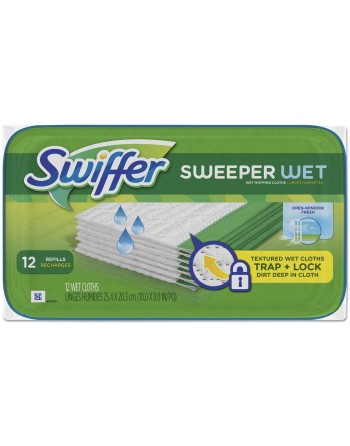 Swiffer 37000-35154 Sweeper Wet Cloth Refill Window Fresh, Case of 12/12ct - [DefendUse.com] - 37000-35154 - Swiffer® Cleaning P