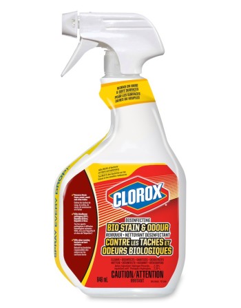 Clorox 01693 Biostain & Odor Remover Spray, Trigger Spray, 946 mL, Case of 9 - [DefendUse.com] - 01693-10055500016935 - Clorox® 