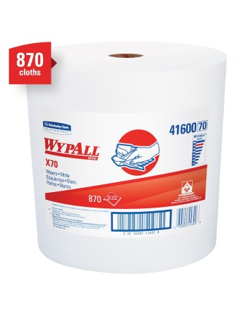 WypAll® X70 Cloth Jumbo Roll, White, 1 Roll/Case, 870 Sheets/Roll - [DefendUse.com] - 41600 - WYPALL® Wipes