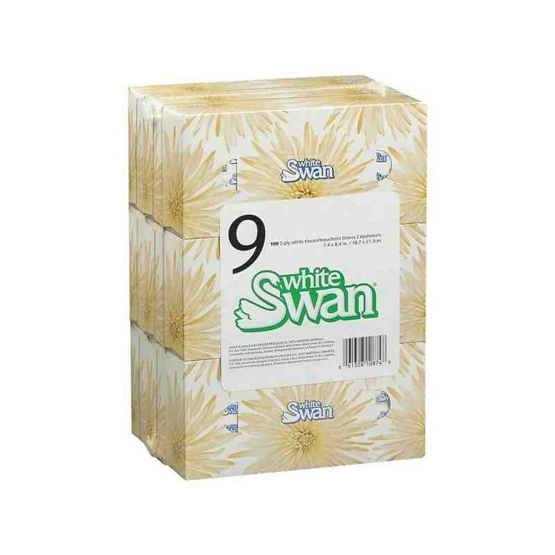 White Swan® 2-ply Facial Tissue Poly Pack, 4 Poly Backs, 9 Cartons - 1