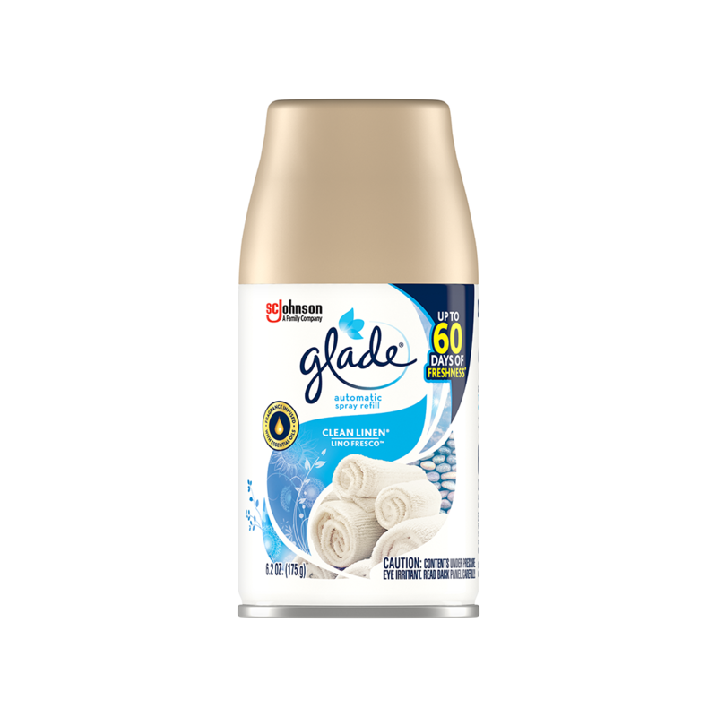 SC JOHNSON  Glade® Automatic Spray Air Freshener Refill, Clean Linen®, Aerosol Can, Case of 6/175g - [DefendUse.com] - 100623007