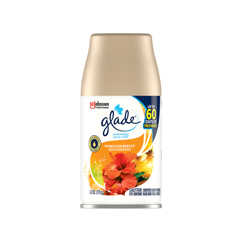 Glade Automatic Spray Air Freshener, Hawaiian Breeze Refill, Case of 6/175g - 1