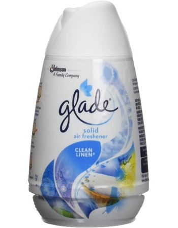 Glade Solid Air Freshener and Odor Eliminator, Deodorizer for Home and Bathroom, Clean Linen, 2040g, 12 Count, Case of 12/170g -