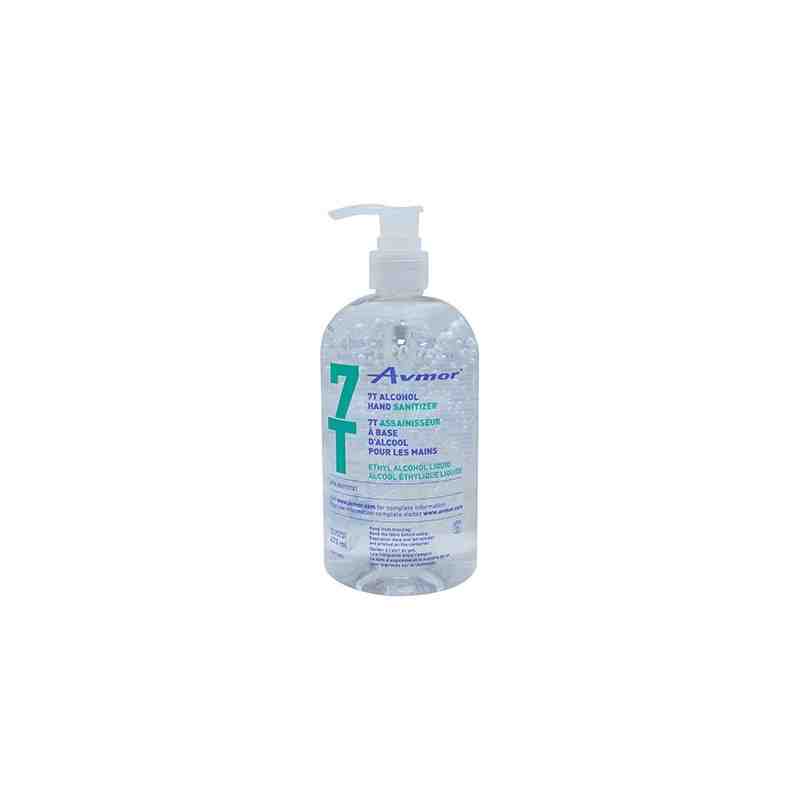 AVMOR 2195180001 7T Hand Sanitizer Gel, 473 ml, Pump Bottle, 70% Alcohol - [DefendUse.com] - 2195180001 - Avmor