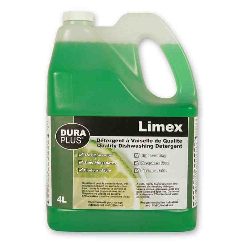 DuraPlus® Limex 4 Litre Dishwashing Detergent, Made in Canada, Case of 4 - [DefendUse.com] - 61900 - DuraPlus®