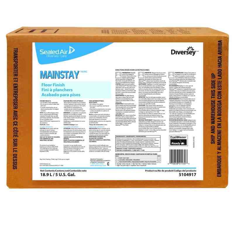 Diversey 5104917 Mainstay® 5 gal Floor Finish, Ammonia Scent, Floor Cleaner - [DefendUse.com] - 5104917 - Diversey Holdings Clea