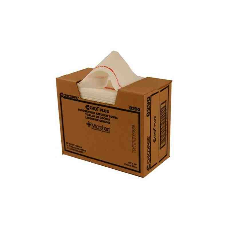 Chix® Plus Foodservice Towel White/Red 13x24", 72/case - 1 - 8290 - Chix Plus Foodservice Towel White/Red 13x24", 72/case