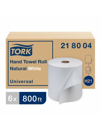 Tork® Universal Hand Towel Roll, White, 100% Recycled Fibre, 800'/Roll, 6 Rolls/Case - [Cleaning Supplies Canada Discounts] - 21