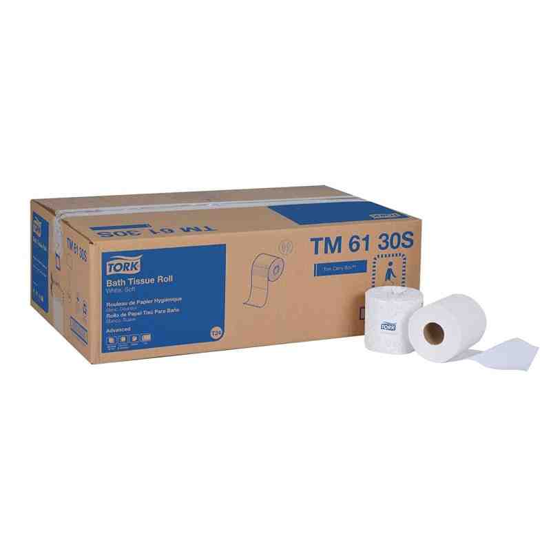 Tork® Advanced Bath Tissue Roll, 2-Ply, White, 500 Sheets/Roll, 48 Rolls/Case - [Cleaning Supplies Canada Discounts] - TM6130S -