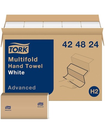 Tork® Advanced Multifold Hand Towel, 3-Panel, 1-Ply, 250 Towels/Pack, 16 Packs/Case - [Cleaning Supplies Canada Discounts] - 424