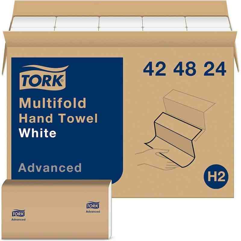 Tork® Advanced Multifold Hand Towel, 3-Panel, 1-Ply, 250 Towels/Pack, 16 Packs/Case - [Cleaning Supplies Canada Discounts] - 424