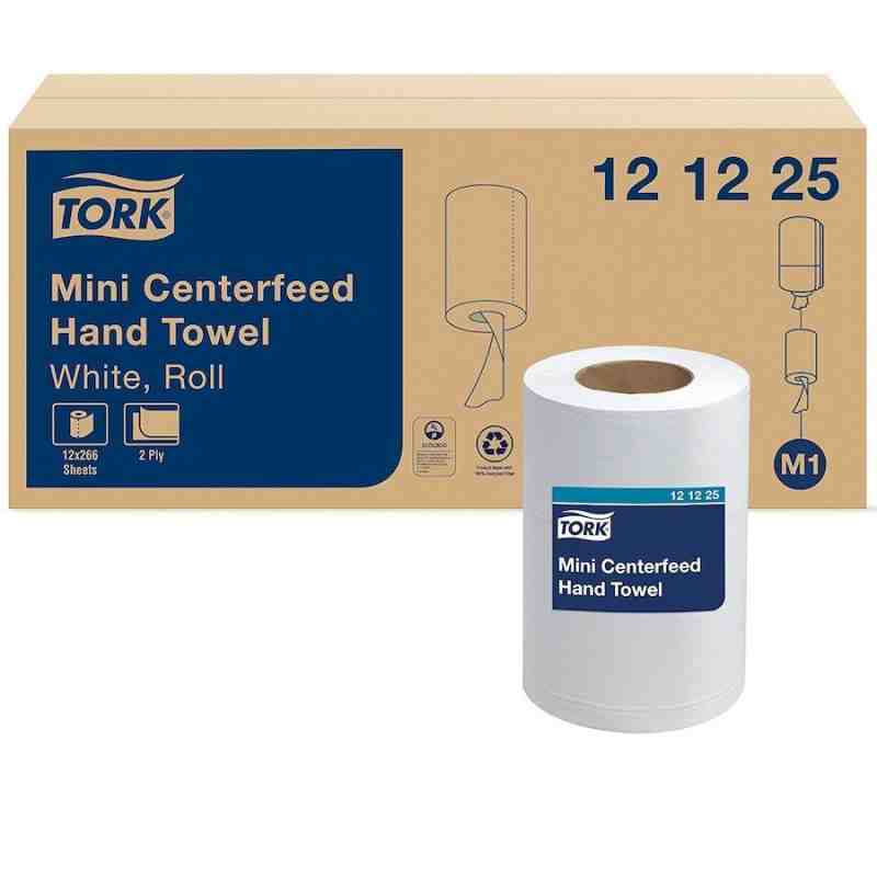 Tork® Advanced Soft Mini Centrefeed Hand Towel, 2-Ply, White, 266 Sheets/Roll, 12 Rolls/Case - [Cleaning Supplies Canada Discoun