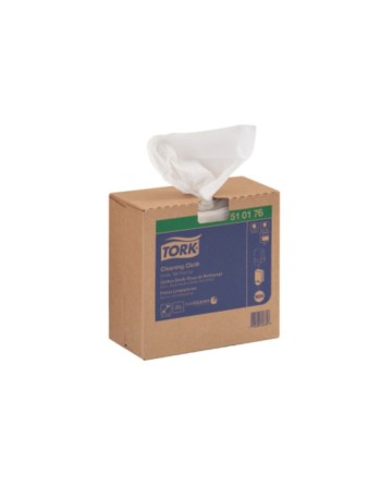 Tork® Cleaning Cloth In Pop-Up Box, 1-Ply, White, 100 Cloths/Box, 10 Boxes/Case - [Cleaning Supplies Canada Discounts] - 510176 