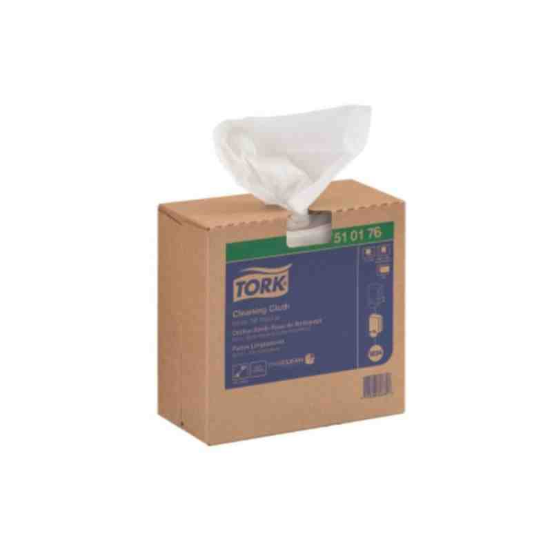 Tork® Cleaning Cloth In Pop-Up Box, 1-Ply, White, 100 Cloths/Box, 10 Boxes/Case - [Cleaning Supplies Canada Discounts] - 510176 