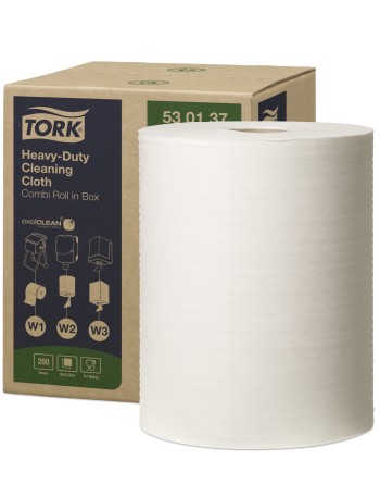 Tork® Heavy-Duty Cleaning Cloth Centrefeed Pull, 1-Ply, White, 280 Sheets/Roll, 1 Roll/Case - [Cleaning Supplies Canada Discount