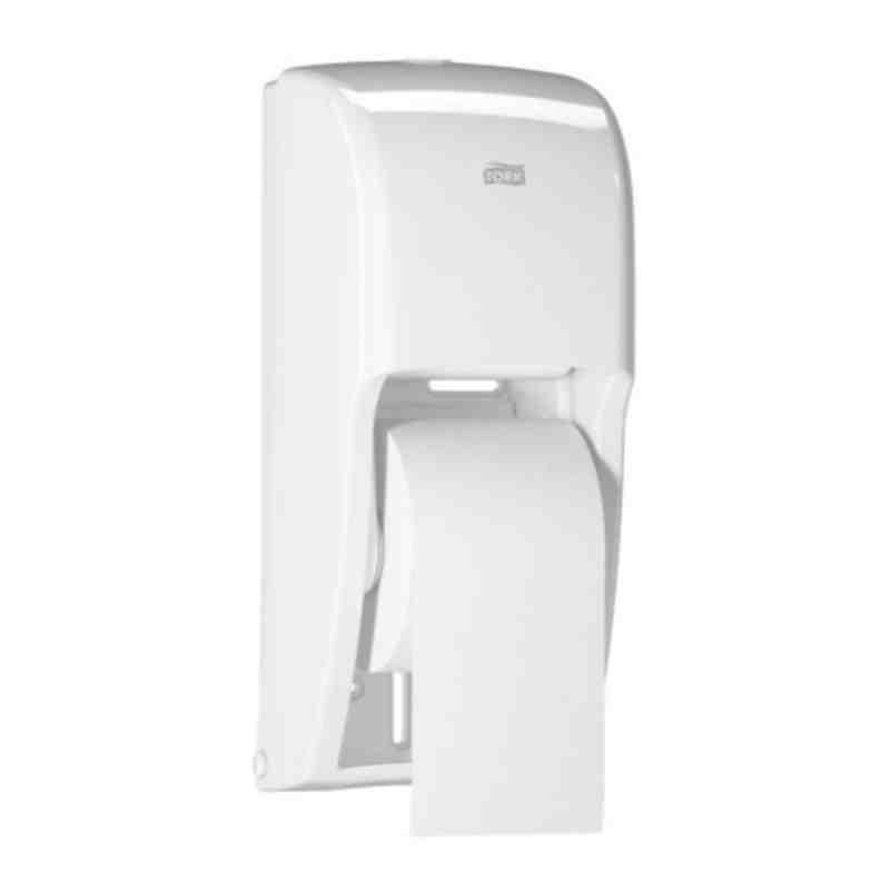 Tork® High Capacity Twin Horizontal Roll Dispenser, Elevation Design, White, Plastic, 1 Dispenser/Case - [Cleaning Supplies Cana