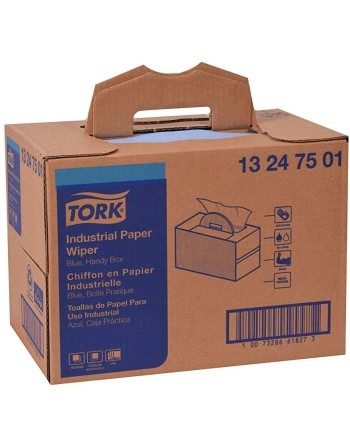 Tork® Industrial Paper Wiper Handy-Box, 4-Ply, Blue, 180 Wipers/Box, 1 Box/Case - [Cleaning Supplies Canada Discounts] - 1324750