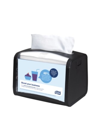 Tork 6232000 6.1 x 7.9" x 5.9" Black Plastic Napkin Dispenser, 1/CS/4 - [DefendUse.com] - 6232000 - Tork®