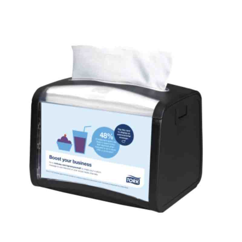 Tork 6232000 6.1 x 7.9" x 5.9" Black Plastic Napkin Dispenser, 1/CS/4 - [DefendUse.com] - 6232000 - Tork®