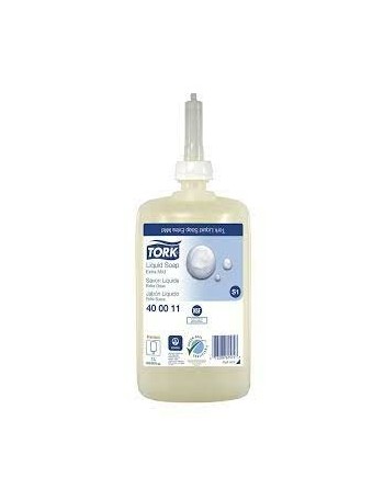 Tork Extra Mild Non Perfumed Liquid Soap, Portion Technology, 1000 doses, S1 system, White, 1 Litre, 6/Case, 6/1-L - [Cleaning S