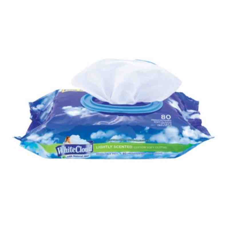 HOSPECO® White Cloud Unscented, Baby Wipes, Dispenser Pack, 80 Ct, Case of 8 - 1 - PM-BWUDP - HOSPECO® White Cloud Unscented, Ba