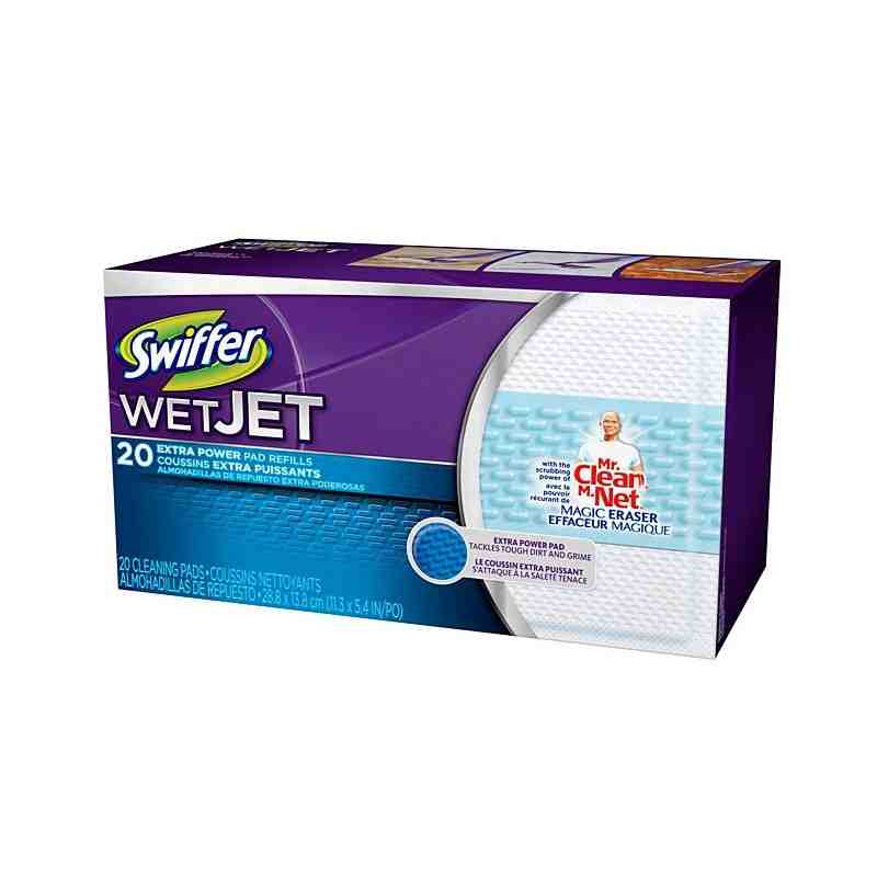 Swiffer WetJet 10037000817892 Heavy Duty 20-Count Refill, Mopping Pads, Clear, Case of 4 - [DefendUse.com] - 10037000817892 - Sw