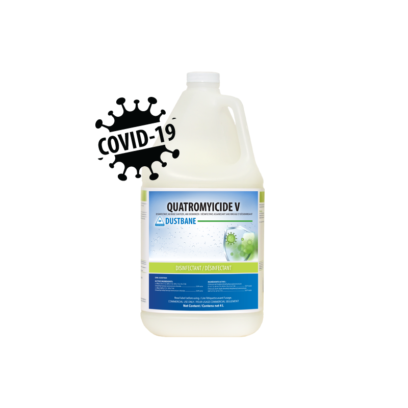 DUSTBANE  52898  Quatromyicide V Disinfectant, No Rinse Sanitizer, and Deodorizer, Jug 4L - [DefendUse.com] - 52898 - Dustbane D