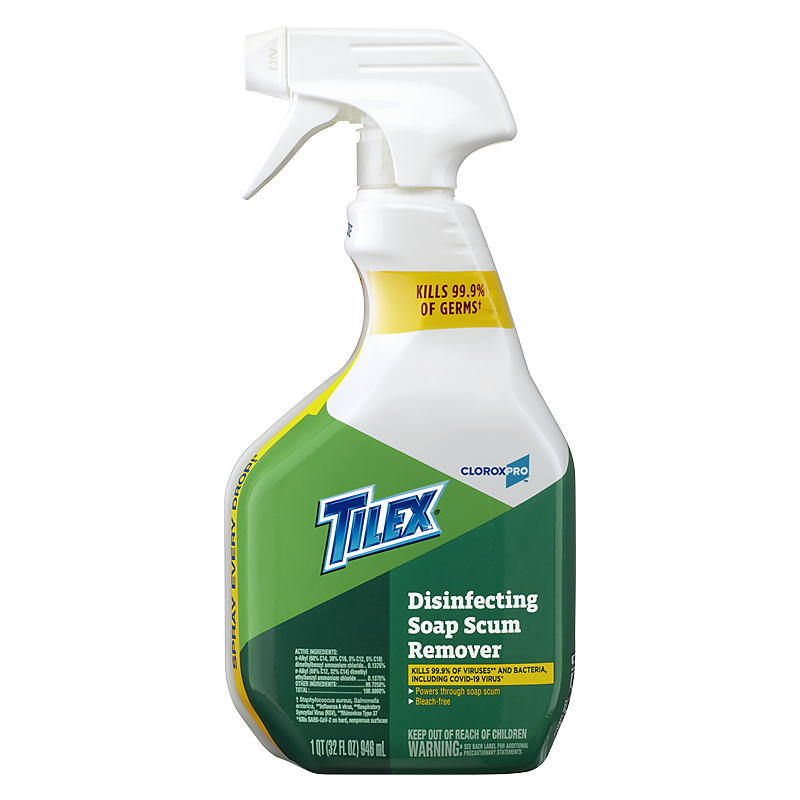 Tilex® 01152 Soap Scum Remover & Disinfectant Trigger Spray (32 fl. oz.), Lemon, 946 mL, Case of 9 - [DefendUse.com] - 01152 - T