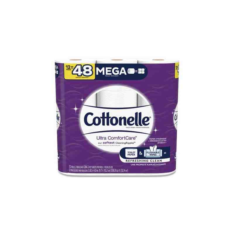 Cottonelle® Ultra ComfortCare® Mega Roll Toilet Paper, 2-Ply, White, 4 Packs/Case, 12 Rolls/Pack - [Cleaning Supplies Canada Dis