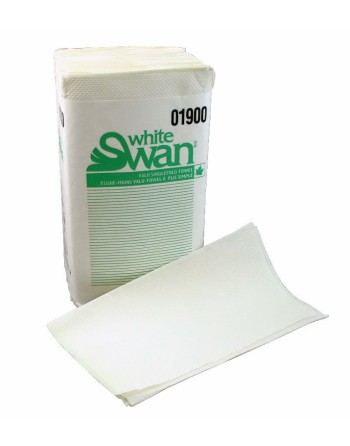 Kruger 01900 White Swan® Singlefold Towel, 1-Ply, White, 16 Packs/Case, 250 Sheets/Pack, Made in Canada - [DefendUse.com] - 0190