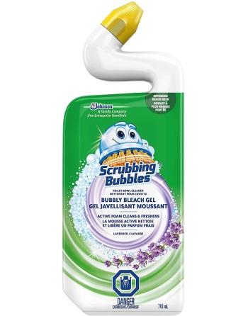 Scrubbing Bubbles® 62913735445 Bubbly Bleach, Toilet Gel Cleaner Bottle, Lavender Scent, Case of 9/710ml - [DefendUse.com] - 100