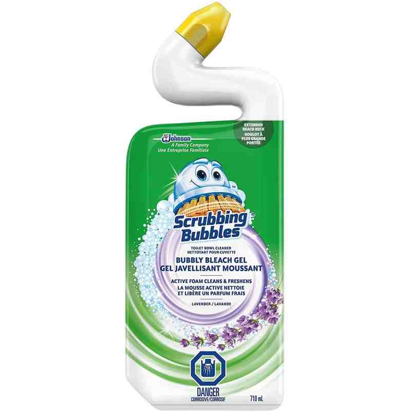 Scrubbing Bubbles® 62913735445 Bubbly Bleach, Toilet Gel Cleaner Bottle, Lavender Scent, Case of 9/710ml - [DefendUse.com] - 100