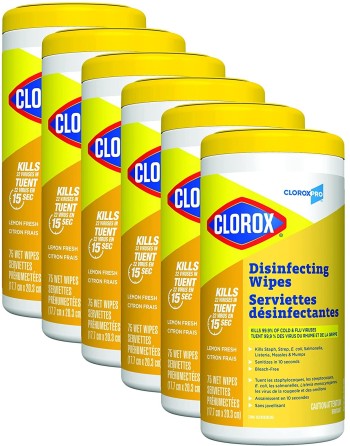 Clorox® 01292 Professional Industrial Disinfecting Wipes, Lemon Fresh, Case of 6x75ct - [DefendUse.com] - 01292 - Clorox® Cleani