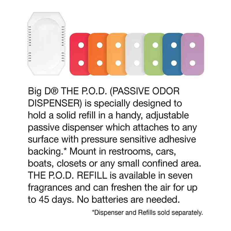 Big D 190 The P.O.D. Passive Odor Dispenser Refill, Apple-Cinnamon Fragrance, Red (Pack of 24) - [Cleaning Supplies Canada Disco