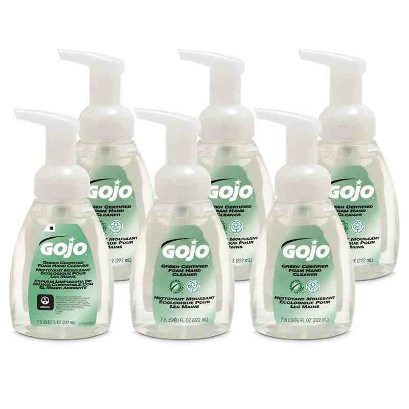 GOJO Green Certified Foam Hand Cleaner, EcoLogo Certified, 7.5 fl oz Foaming Soap Pump Bottles (Pack of 6) - 5715-06 - [DefendUs