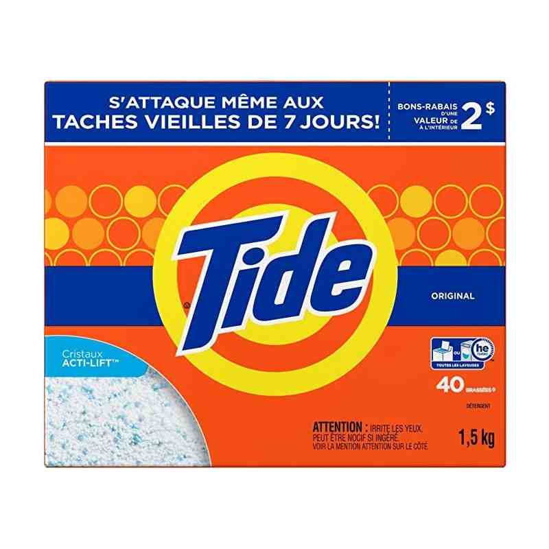 Tide 37000-85146 High Efficiency Turbo Powder Laundry Detergent with Acti-Life, Original Scent, 1.5 kg (40 Loads), Case of 4 - [