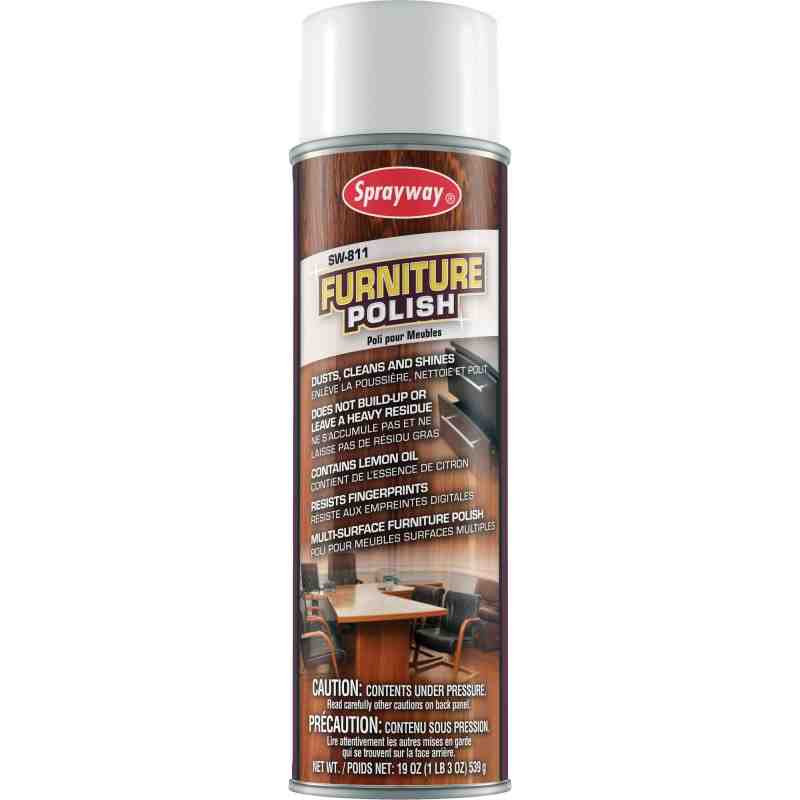 SPRAYWAY SW811 Furniture Polish, Lemon Oil, Aerosol Can, 20 oz., Case of 12 - [DefendUse.com] - SW811 - Sprayway