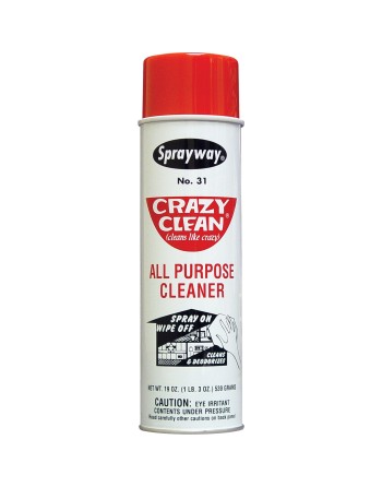 SPRAYWAY SW031 Crazy Clean® All Purpose Cleaner, Aerosol, 20 Oz, Floral Scent, Case of 12 - [DefendUse.com] - SW031 - Sprayway