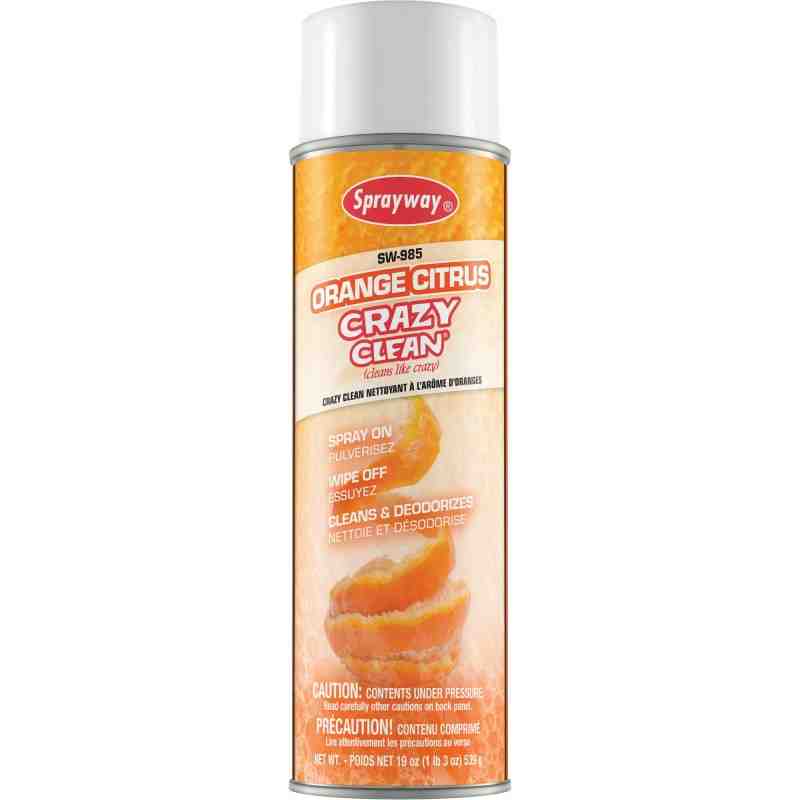 SPRAYWAY SW985 Orange Citrus Crazy Clean, Aerosol Can Container Size: 20 fl. oz, Case of 12 - [DefendUse.com] - SW985 - Sprayway