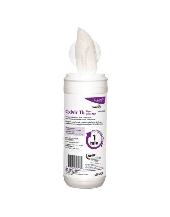 DIVERSEY 5995422 Oxivir® TB Wipes 7X8" - 12 Tubs, 60 Sheets Per Tub, Sold by Case of 12 Tubs - [DefendUse.com] - 5995422 - Oxivi