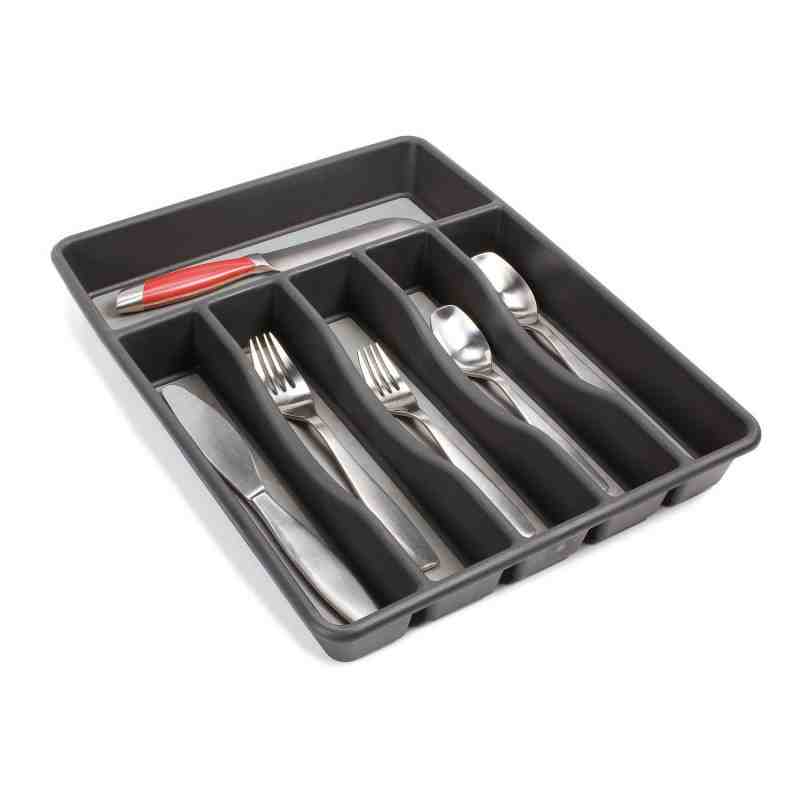 Rubbermaid Housewares, Large No Slip Cutlery Tray - Black, Case of 4 - [Cleaning Supplies Canada Discounts] - 1994536 - [DefendU