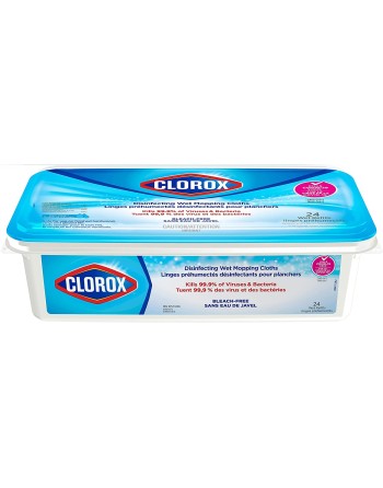 Clorox 55836 Disinfecting Wet Mopping Cloths, Rain Clean, 24 Wet Refills, Case of 6 - [DefendUse.com] - 55836 - Clorox® Floors