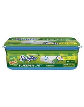 Swiffer® 37000-35155 Sweeper Wet Mop Refill, White, 6 Packs/Case, 24 Refills/Pack - [DefendUse.com] - 37000-35155 - Swiffer® Cle