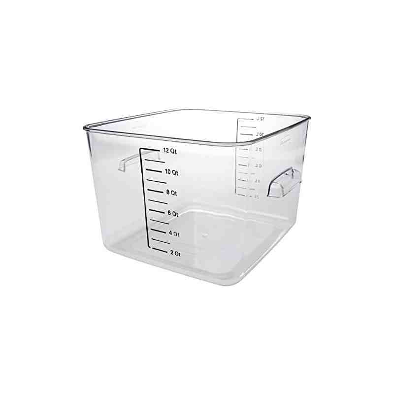 Rubbermaid FG631200CLR 12 Qt. Clear Square Food Storage Container with Liter and Qt. Gradations - [DefendUse.com] - FG631200CLR 