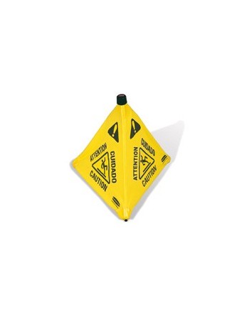 RUBBERMAID 9S03 Pop-Up Safety Cone, 30" (76.2 cm) with Multi-Lingual "Caution" Imprint and Wet Floor Symbol - [DefendUse.com] - 